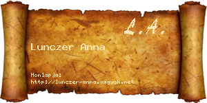 Lunczer Anna névjegykártya