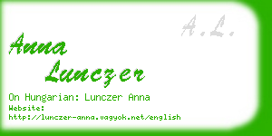 anna lunczer business card